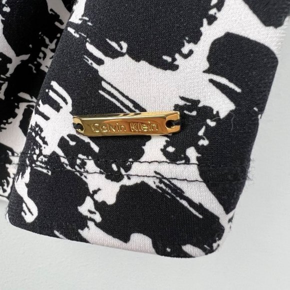 Calvin Klein Sleeveless Blouse Black White Purple Career Small - Picture 6 of 7